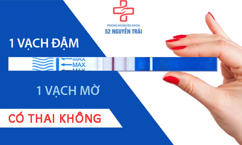 thử que 2 vạch 1 đậm 1 mờ có thai không